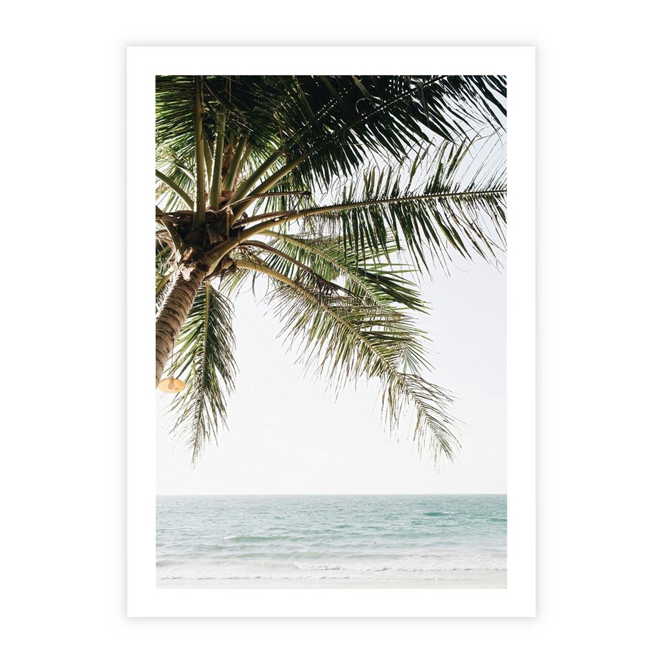 Plakat bez ramy 50x70 - Wakacyjne Marzenie - palma nad morzem,