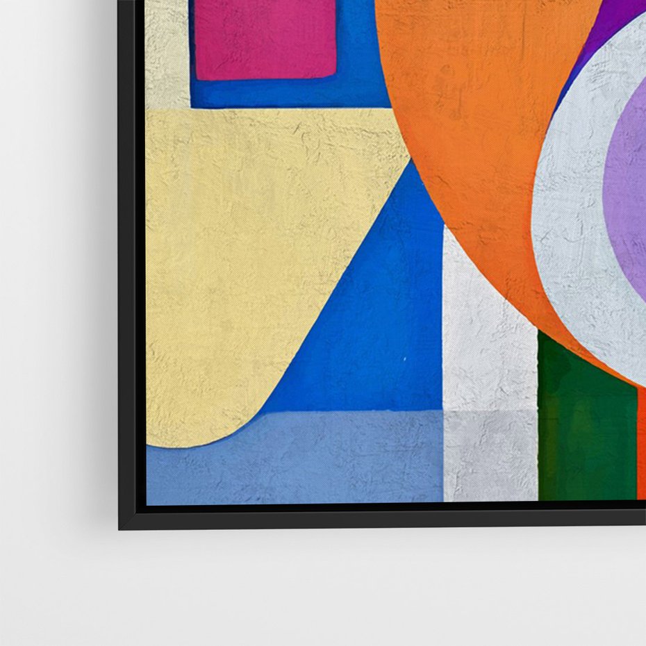 Obraz w ramie 50x70 - Migotliwe Impulsy Dźwięku - różne geometryczne formy, koła - rama czarna