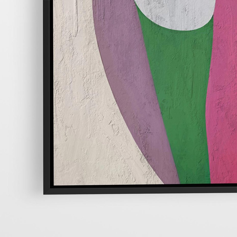 Obraz w ramie 50x50 - Wibracje Kolorów Marzeń - abstrakcyjne dziwne kształty, olejny obraz - rama czarna