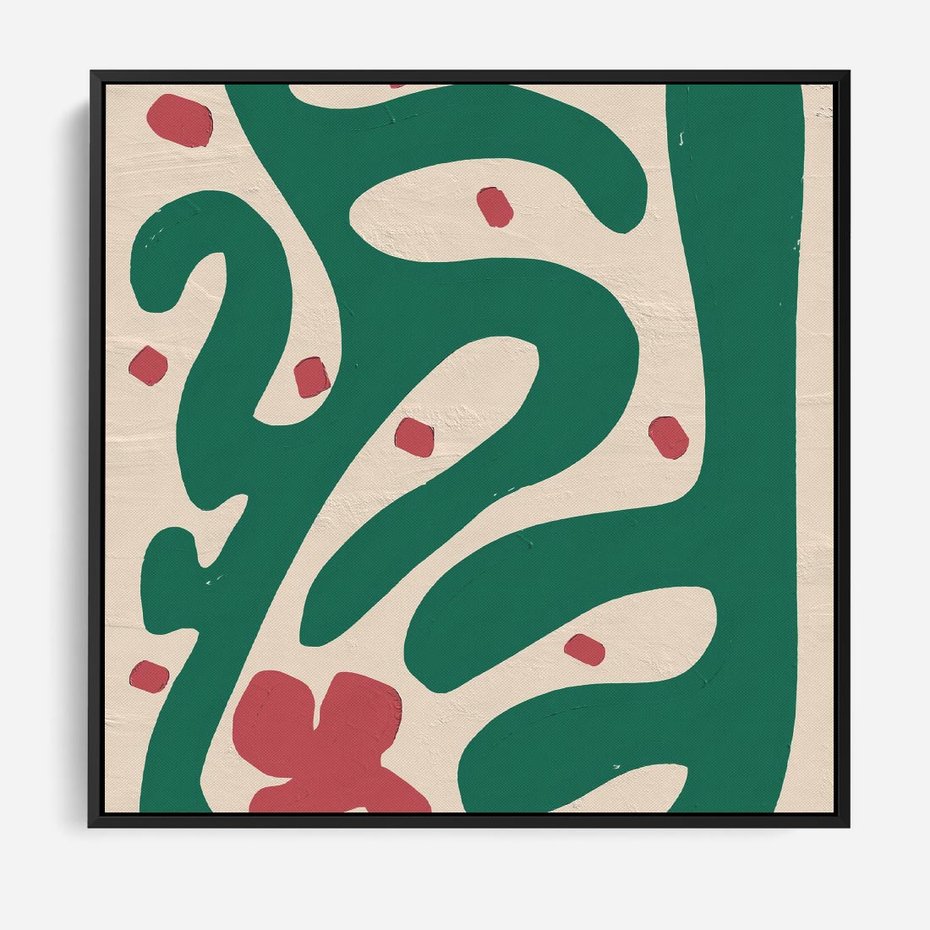 Obraz w ramie 50x50 - Boho Widoki - abstrakcyjny obraz, plakat - rama czarna