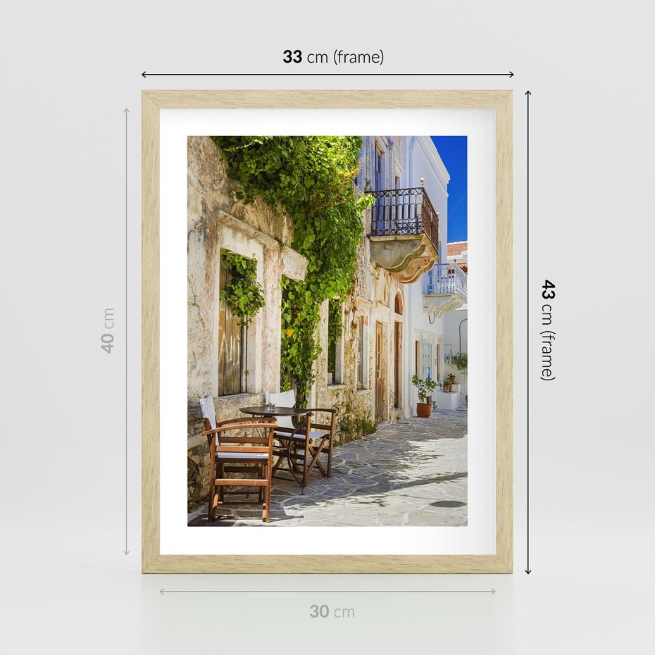 Plakat w ramie 30x40 - Zaklęta Przestrzeń - uliczka, perspektywa - rama drewno