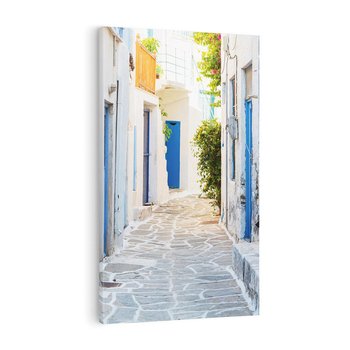 Obraz na płótnie 70x100 - Urok greckiej uliczki - Grecja, wyspa
