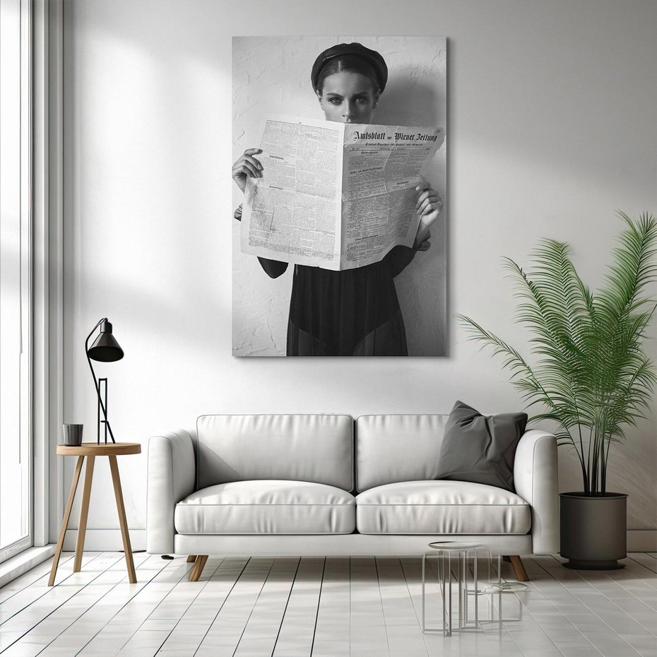 Obraz na płótnie 70x100 - Nowe Wiadomości - retro zdjęcie, czarno białe