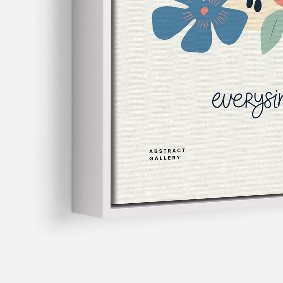 Obraz w ramie 80x120 - Kształtując Marzenia - kwiaty, nowoczesna abstrakcja - rama biała