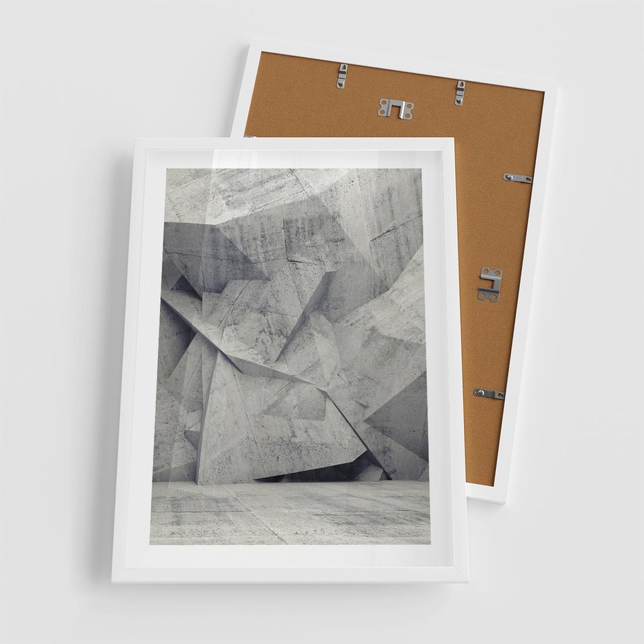 Plakat w ramie 50x70 - Architektura w trójwymiarowym wymiarze - architektura, 3D - rama biała