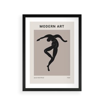 Plakat w ramie 40x50 - Modernistyczna Wizja - plakat modern, czarna postać - rama czarna