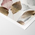 Plakat bez ramy 50x70 - Pastelowe Liście z Nutką Złota - liście, pastelowe kolory