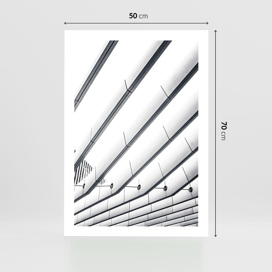 Plakat bez ramy 50x70 - Czarno-Biała Fotografia Architektury - nowoczesna architektura, bialo czarny