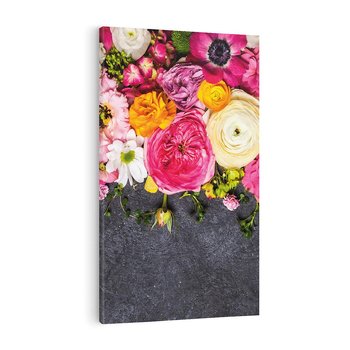 Obraz na płótnie 80x120 - Kompozycje kwiatowe: harmonia natury - kwiaty, kompozycja