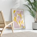 Plakat w ramie 40x50 - Migocące Wibracje - abstrakcyjne kwiaty, pastelowe kolory - rama drewno