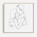 Obraz w ramie 50x50 - Bezgraniczne Przenikanie - para zakochanych, kobieta i mężczyzna - rama drewno