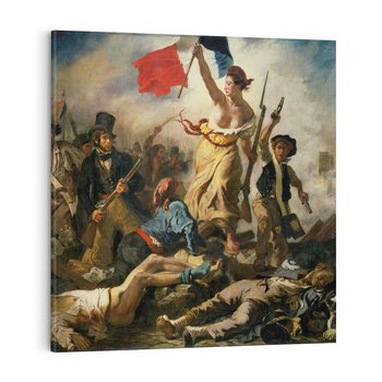 Obraz na płótnie 40x40 - "Wolność prowadząca lud" Eugène Delacroix - Reprodukcja - reprodukcja, obraz na płótnie
