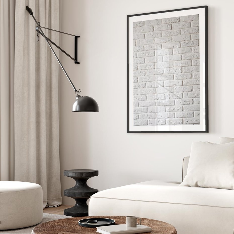 Plakat w ramie 30x40 - Wymiarowa Struktura - ściana, cegła - rama czarna