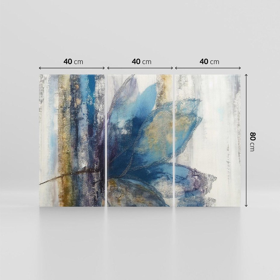 Obraz na płótnie 120x80 - Tekstura Kwiatu - olejny obraz, niebieski kwiat