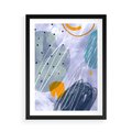 Plakat w ramie 50x70 - Pastelowe Przenikanie - abstrakcyjny plakat do młodzieżowego pokoju, granaty fiolety - rama czarna