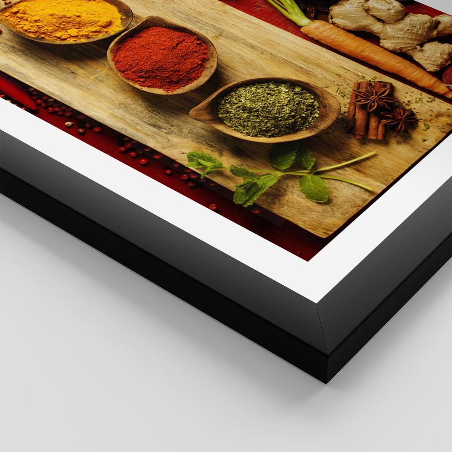 Plakat w ramie 40x50 - Smakowy Zmysł - przyprawy, kuchnia - rama czarna