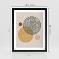 Plakat w ramie 40x50 - Boho Światło - abstrakcyjna sztuka, boho kształty - rama czarna