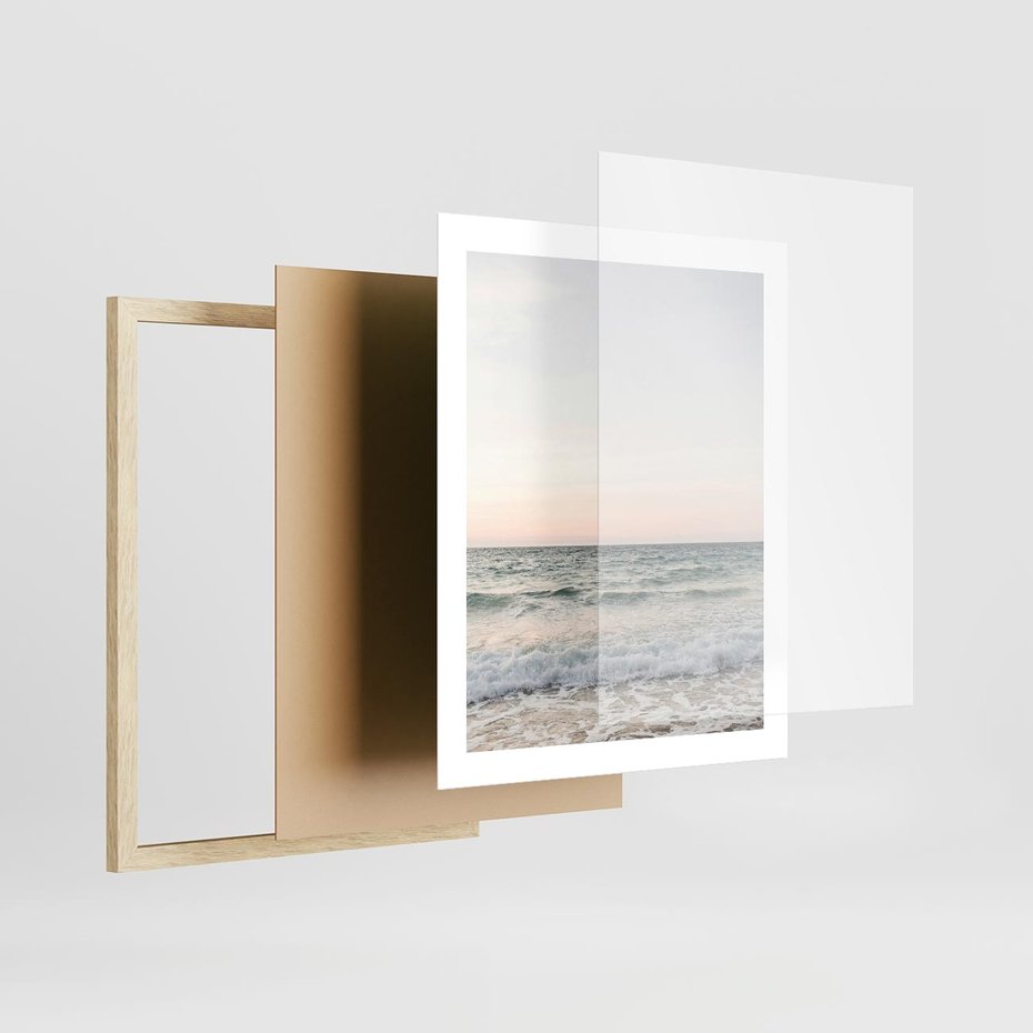 Plakat w ramie 40x50 - Morze i Fale - morze, fale - rama drewno