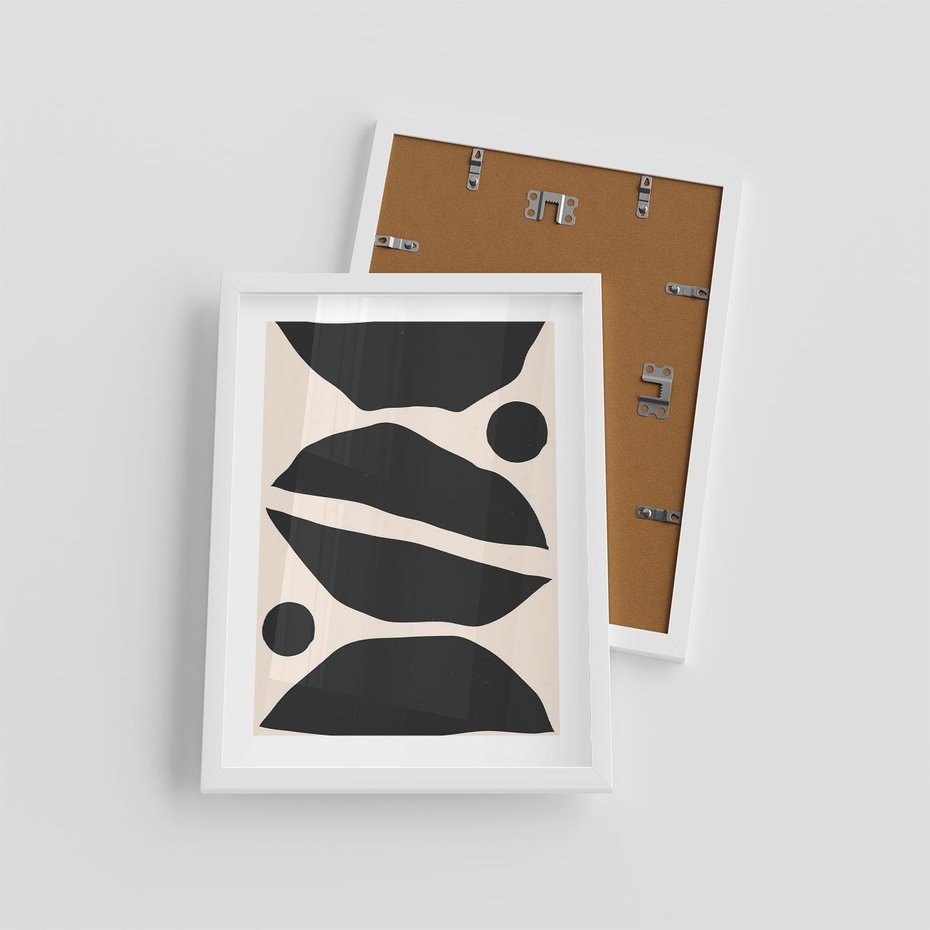 Plakat w ramie 30x40 - Surowa Abstrakcja - abstrakcyjny nowoczesny obraz, surowość - rama biała