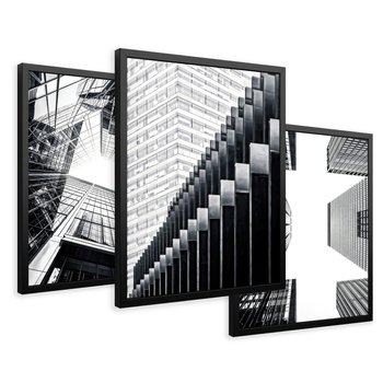 Zestaw obrazy w ramie 50x70 galeria - Wieżowce, Nowy, Jork, miasto - rama czarna
