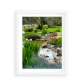 Plakat w ramie 40x50 - Ogródowy Strumyk - strumyk, ogród - rama biała