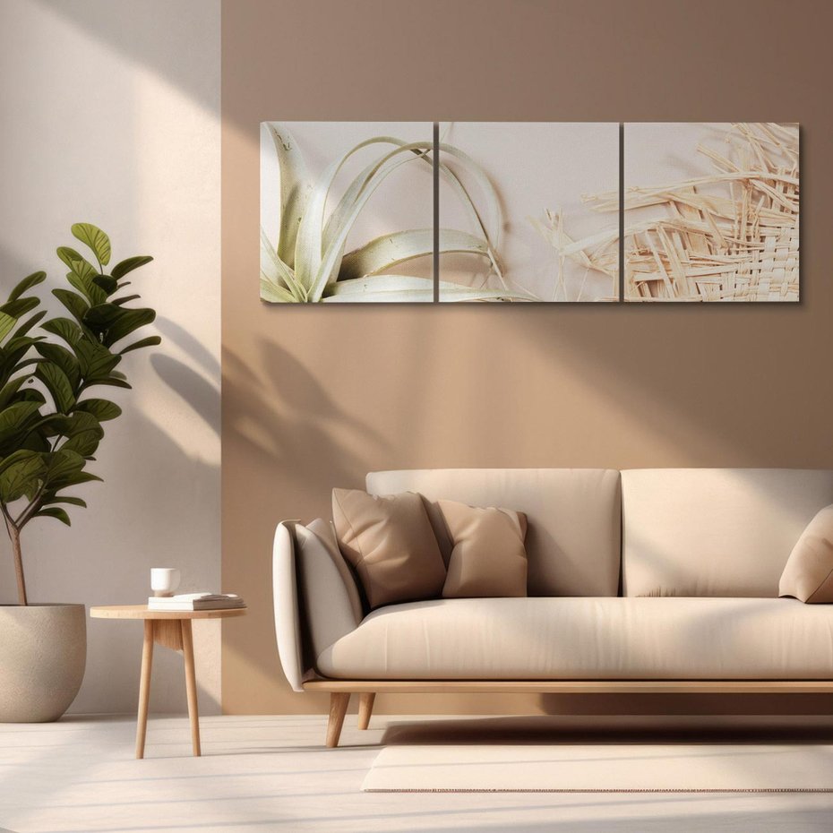 Obraz na płótnie 120x40 - Boho urok suchych liści - suche, liście