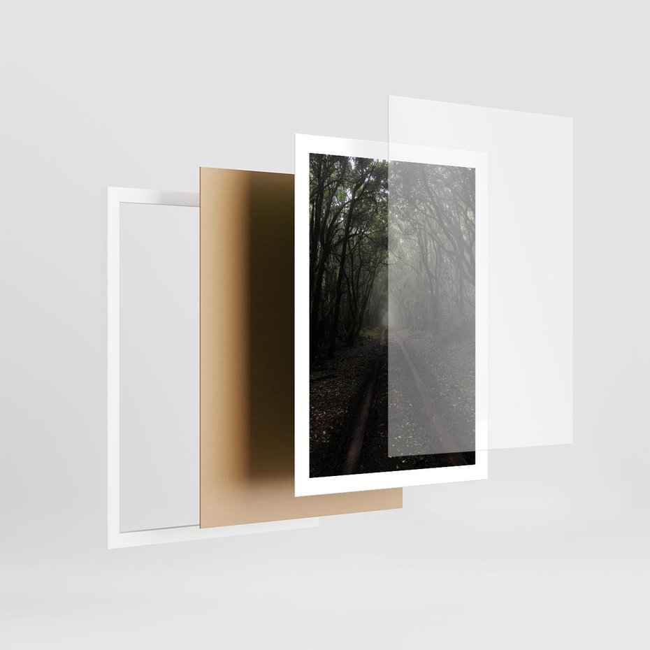 Plakat w ramie 50x70 - Urok Drogi - las, droga - rama biała