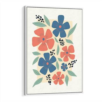 Obraz w ramie 50x70 - Kolorowe liście tęsknot - minimalistyczny plakat, grafika - rama biała
