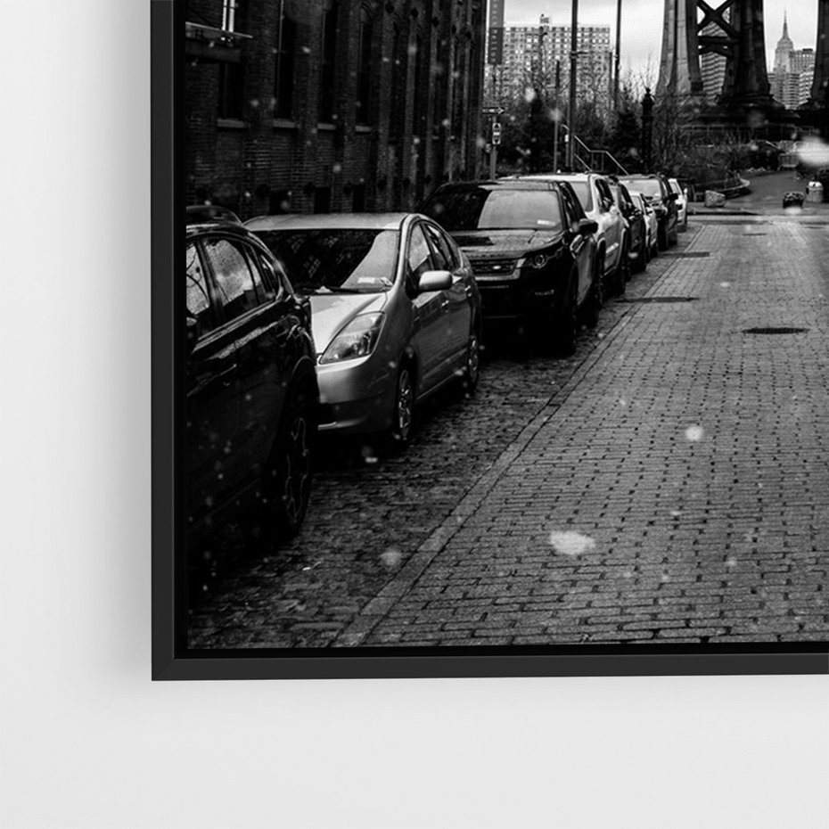 Obraz w ramie 50x70 - Ikona Miasta - Nowy Jork, most - rama czarna