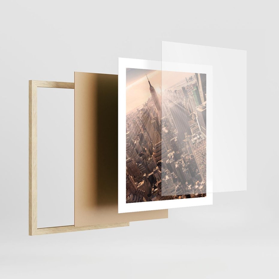 Plakat w ramie 40x50 - Dynamika Nowego Jorku - Nowy Jork, miasto - rama drewno