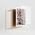 Plakat w ramie 30x40 - Modernistyczna Transcendencja - geometryczne kształty, mozaika - rama drewno
