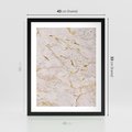 Plakat w ramie 40x50 - Beżowy Marmur i Złoto - marmur, beżowy marmur - rama czarna
