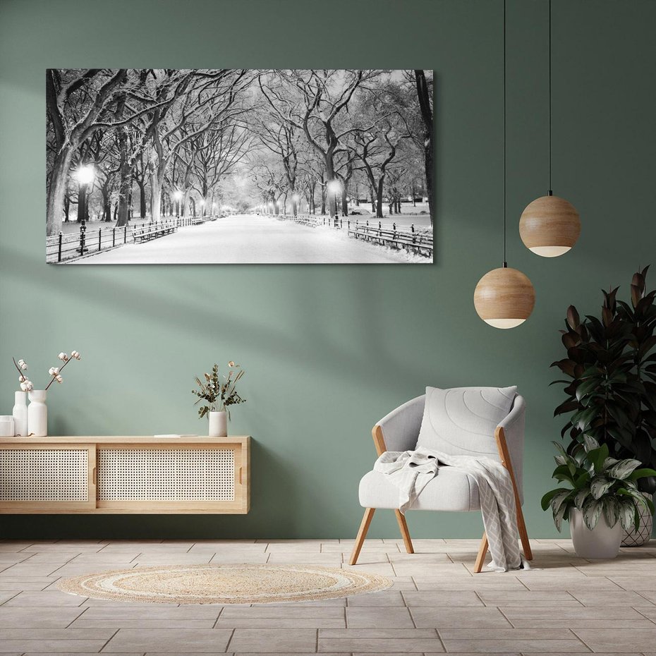 Obraz na płótnie 100x50 - cisza wśród drzew - zima, park