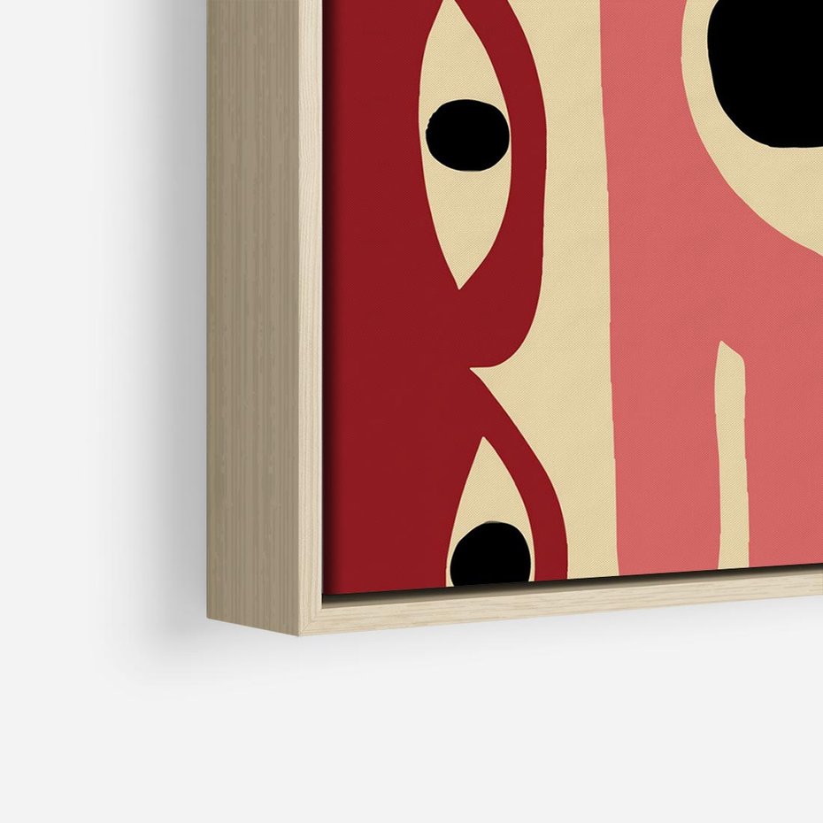 Obraz w ramie 80x80 - Migotliwe Kształty - abstrakcyjny obraz, boho styl - rama drewno