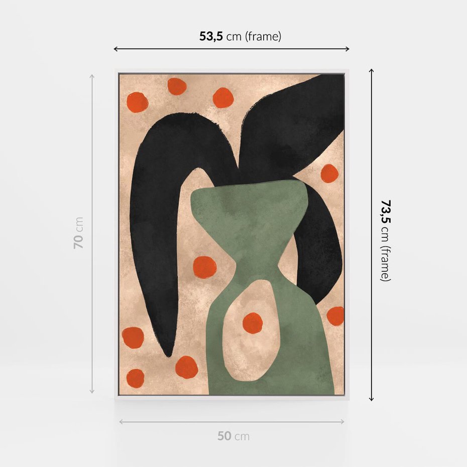 Obraz w ramie 50x70 - Impresje Boho - abstrakcyjny obraz, plakat - rama biała