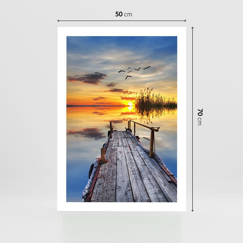 Plakat bez ramy 50x70 - Zachód słońca na pomostach - zachód, słońca
