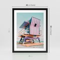 Plakat w ramie 40x50 - Miami Beach - plaża miami, domek ratownika - rama czarna