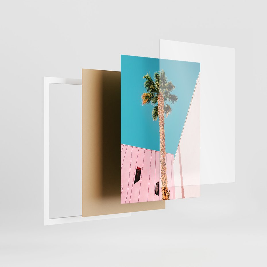 Zestaw obrazy w ramie 30x40 galeria - Plaża, palmy, morze, wakacje - rama biała