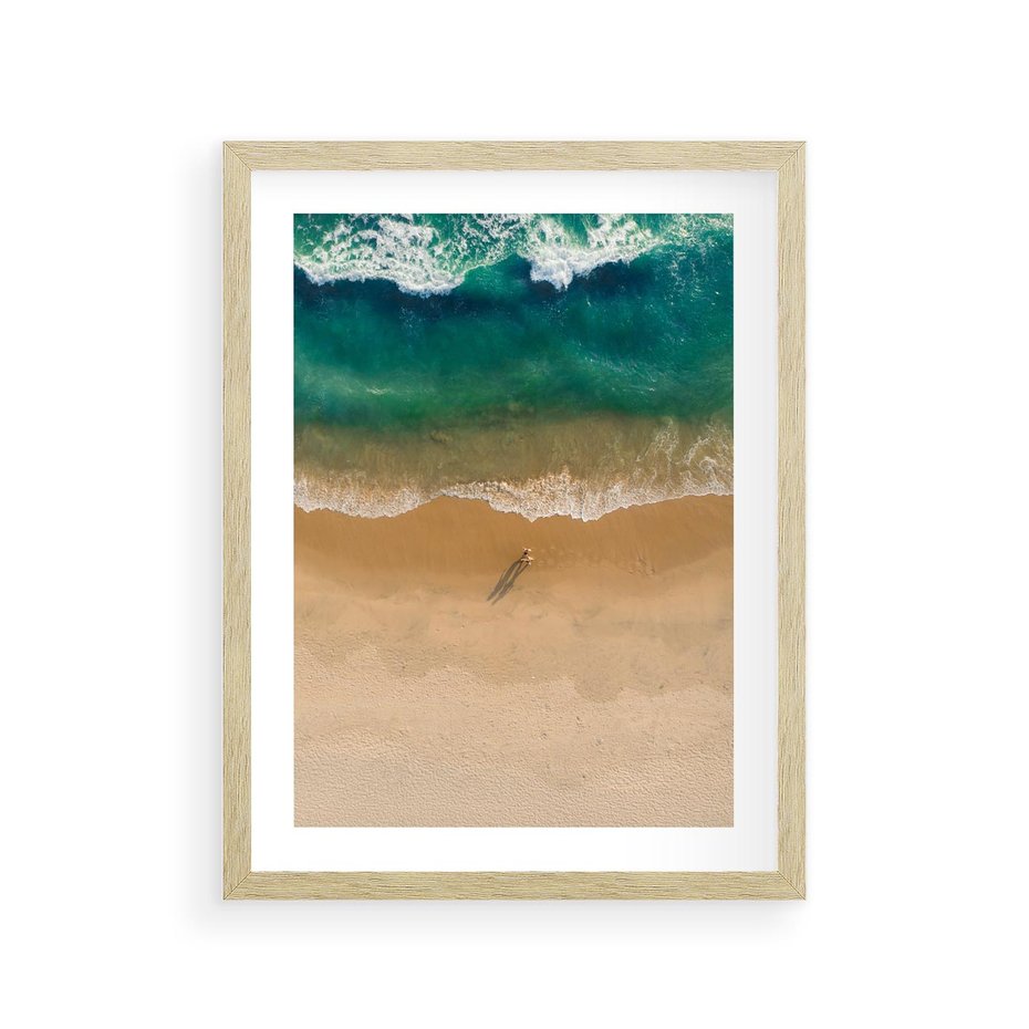 Plakat w ramie 30x40 - Oaza Relaksu - plaża, morze - rama drewno