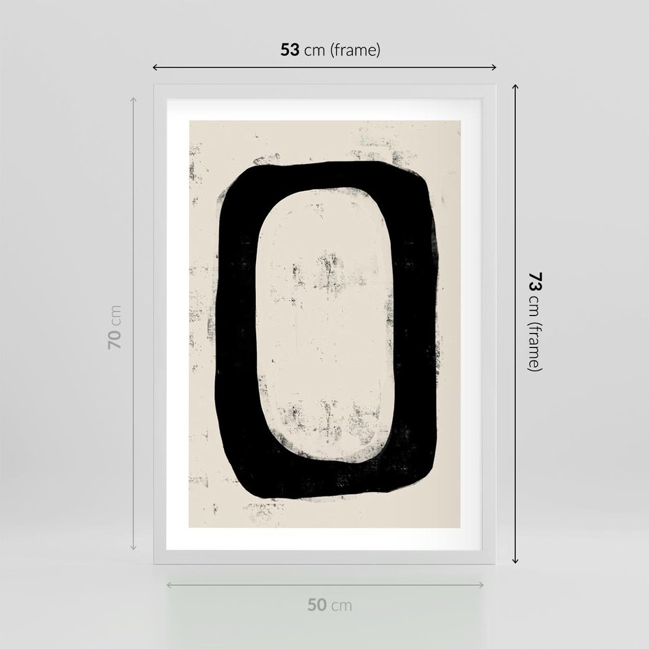 Plakat w ramie 50x70 - Wnętrza Kształtów - abstrakcja, minimalizm - rama biała