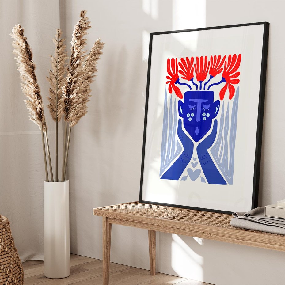 Plakat bez ramy 50x70 - Nowoczesne Wcielenie Boho - etniczna maska, boho styl