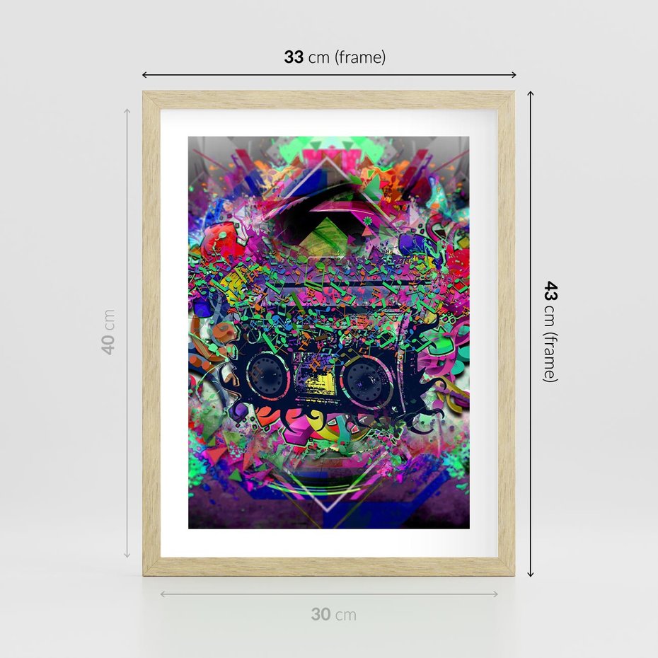 Plakat w ramie 30x40 - Harmonia Muzyki - grafika, muzyka - rama drewno