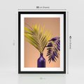 Plakat w ramie 30x40 - Delikatne Piękno - palma, pastele - rama czarna