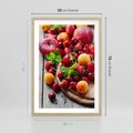 Plakat w ramie 50x70 - Owoce w restauracji artystycznie - owoce, restauracja - rama drewno