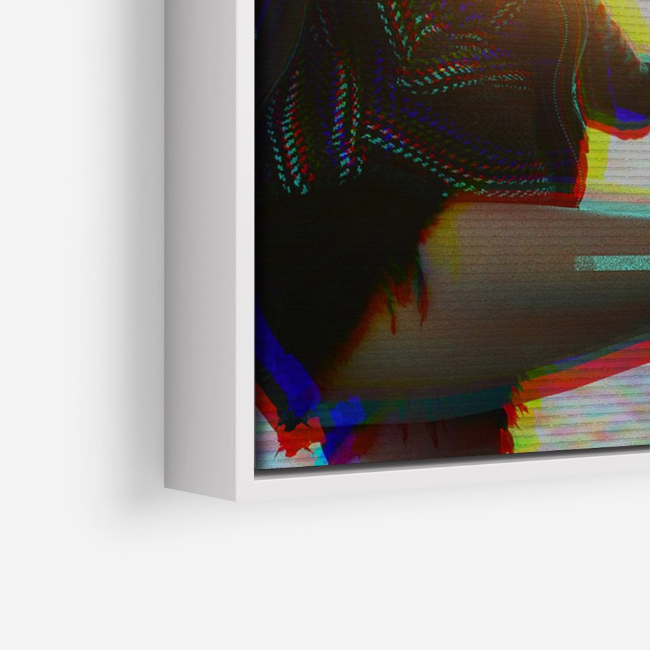 Obraz w ramie 70x100 - Taniec tęsknot - zdjęcie w stylu retro, dodane kolorowe akcenty - rama biała