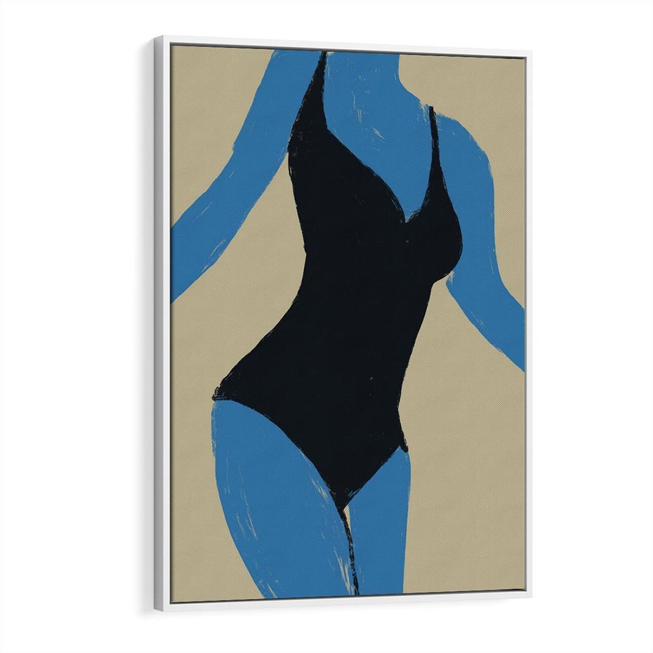 Obraz w ramie 70x100 - Zaklęta Kompozycja - abstrakcyjny plakat, nowoczesna sztuka - rama biała