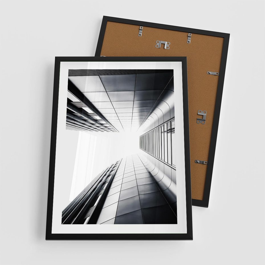 Plakat w ramie 50x70 - Architektura o Prostych Formach - architektura, proste formy - rama czarna