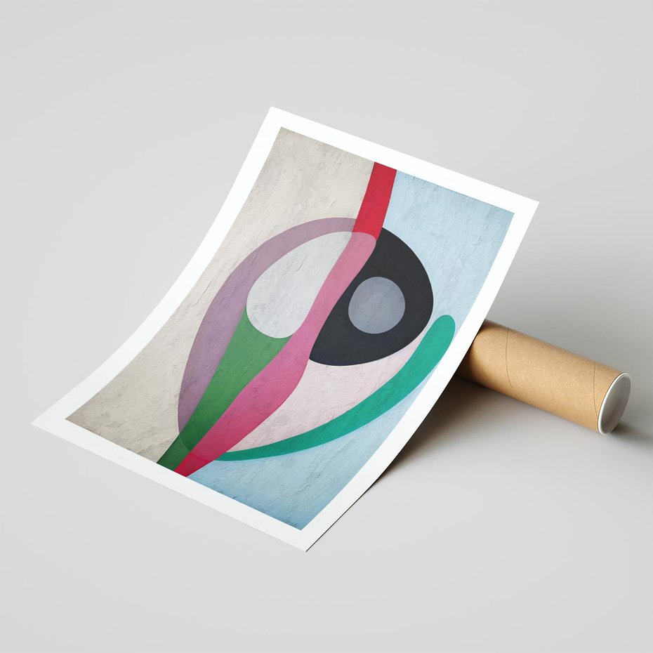 Plakat bez ramy 30x40 - Wibracje Kolorów Marzeń - abstrakcyjne dziwne kształty, olejny obraz