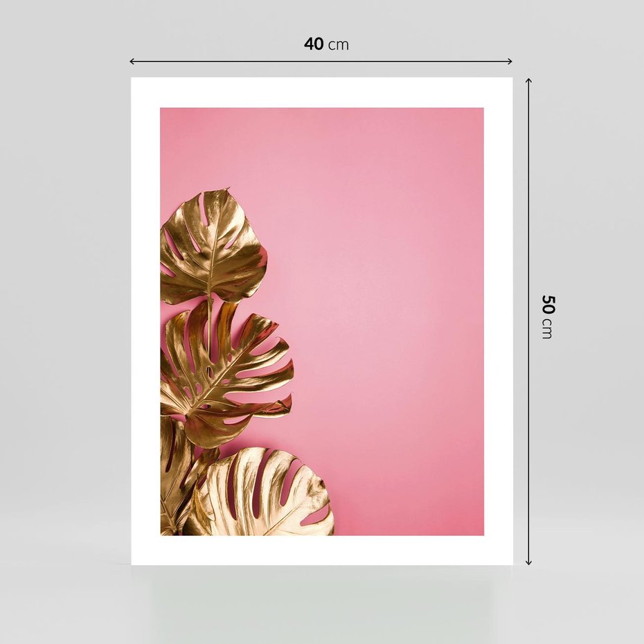 Plakat bez ramy 40x50 - Luksusowa Elegancja - złote, liście