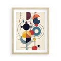 Plakat w ramie 40x50 - Rozbijające Barwne Granice - abstrakcyjna geometryczna kompozycja, koła linie - rama drewno